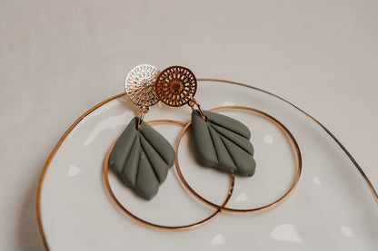 Green Leaf Earrings